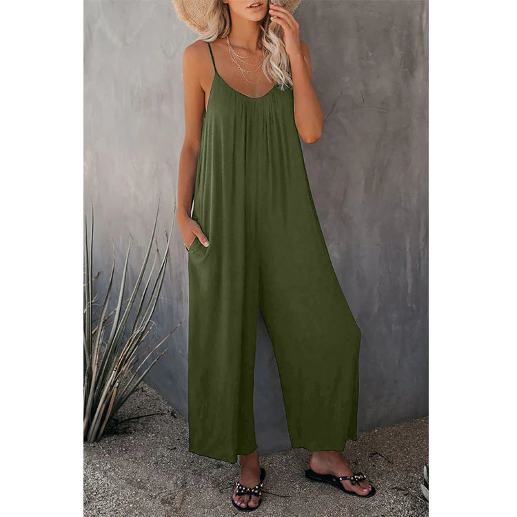 Women's Spaghetti Strap Wide Leg Jumpsuit