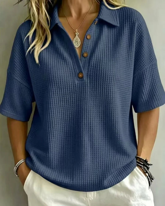 Women's Textured Polo Shirt