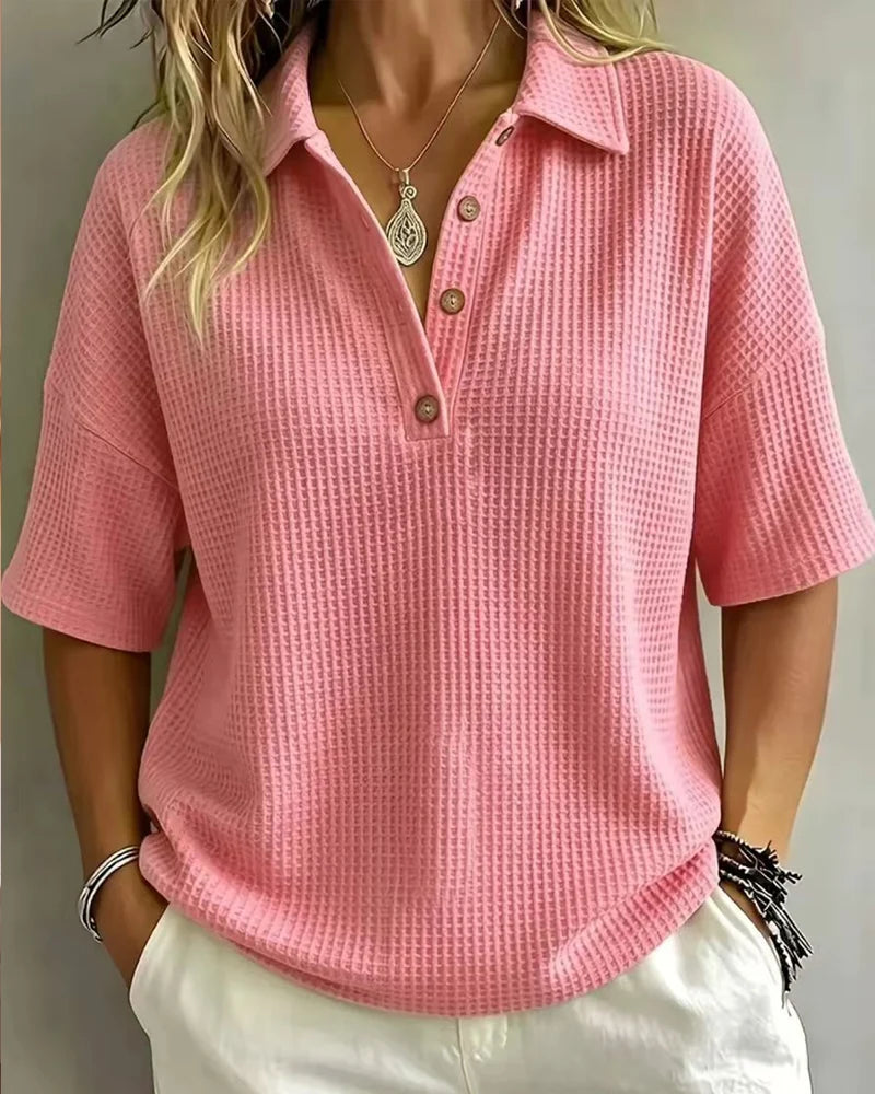 Women's Textured Polo Shirt