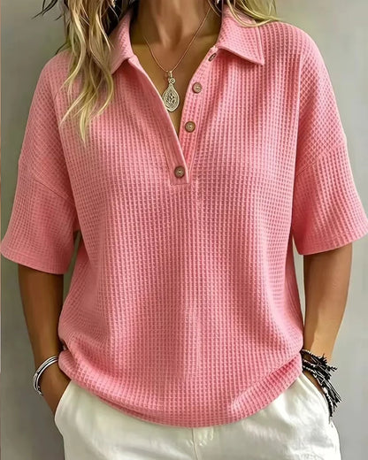 Women's Textured Polo Shirt