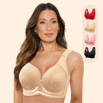 Women's Front Closure Lace Trim Bra