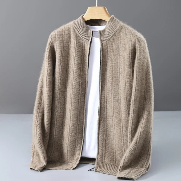 Men's Textured Full-Zip Cardigan