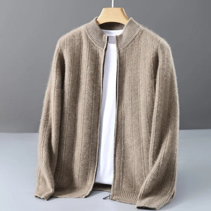 Men's Textured Full-Zip Cardigan