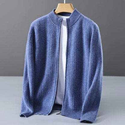 Men's Textured Full-Zip Cardigan