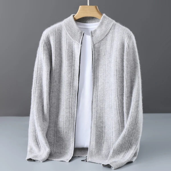 Men's Textured Full-Zip Cardigan