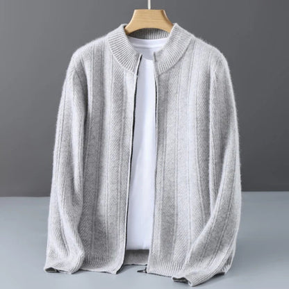 Men's Textured Full-Zip Cardigan