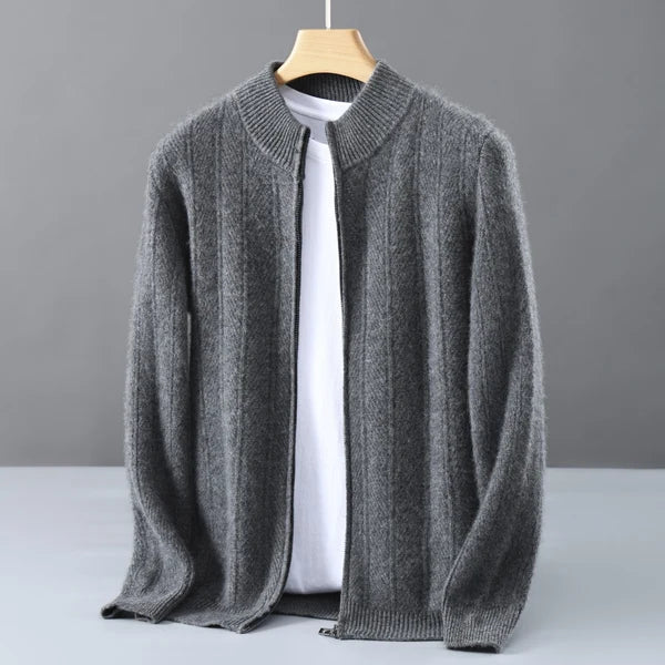Men's Textured Full-Zip Cardigan