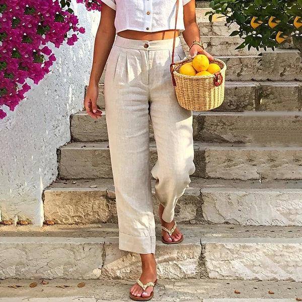 Women’s Pleated Straight-Leg Pants