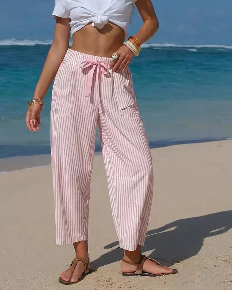 Women's Resort Stripe Wide-Leg Pants