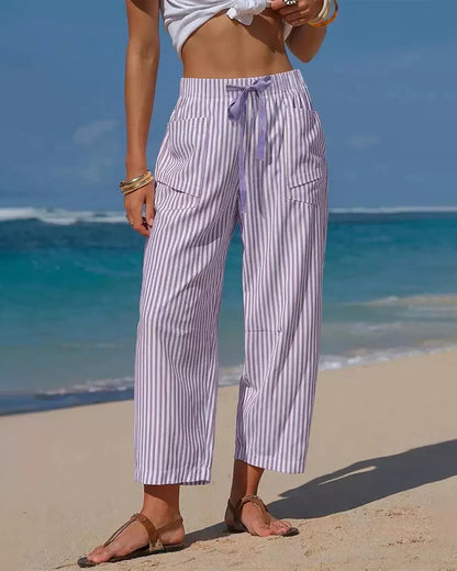 Women's Resort Stripe Wide-Leg Pants