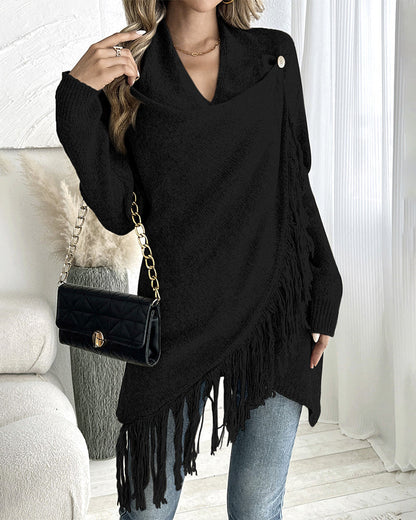 Women's Asymmetrical Fringe Cardigan