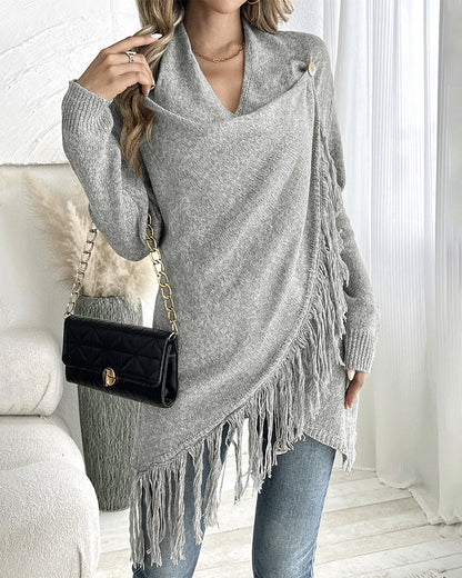 Women's Asymmetrical Fringe Cardigan