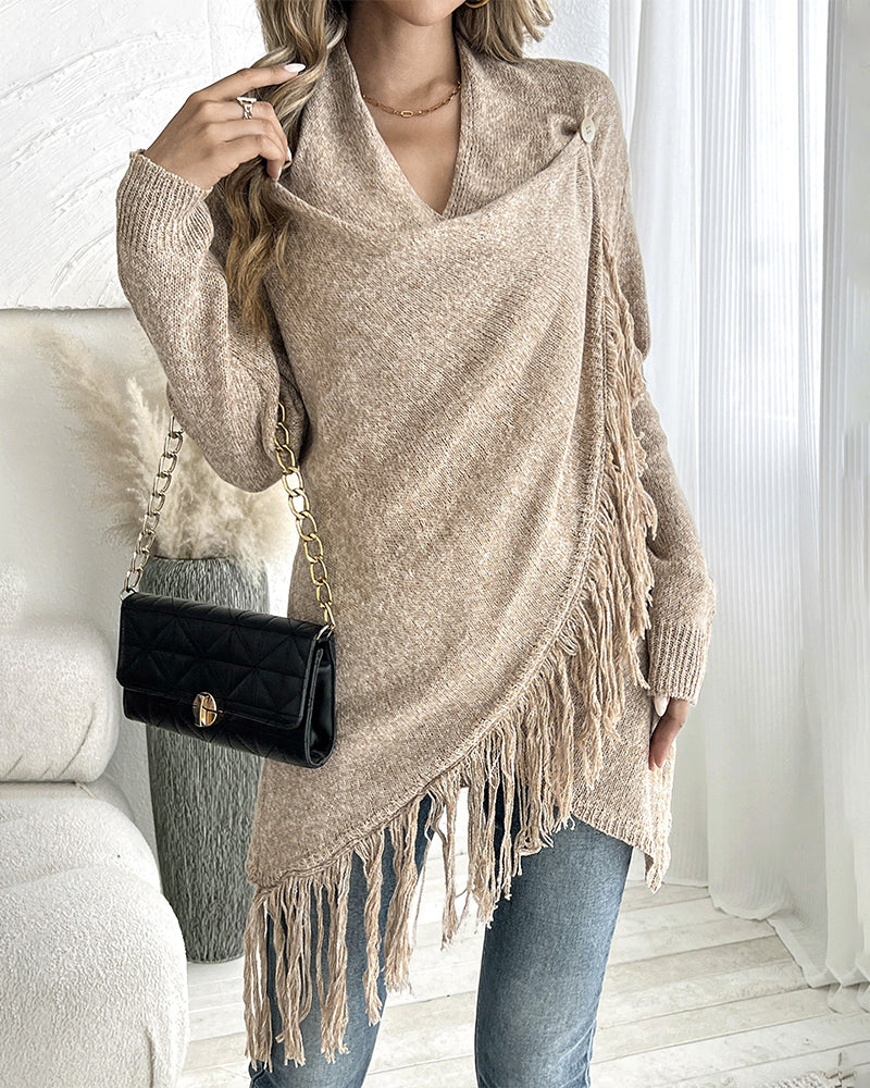 Women's Asymmetrical Fringe Cardigan
