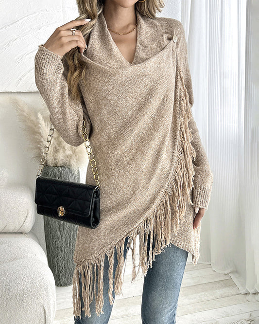 Women's Asymmetrical Fringe Cardigan