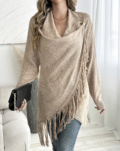 Women's Asymmetrical Fringe Cardigan