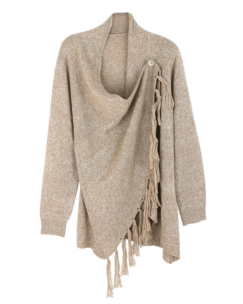Women's Asymmetrical Fringe Cardigan
