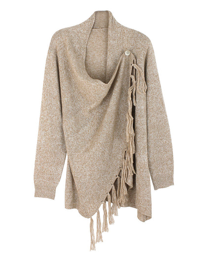 Women's Asymmetrical Fringe Cardigan