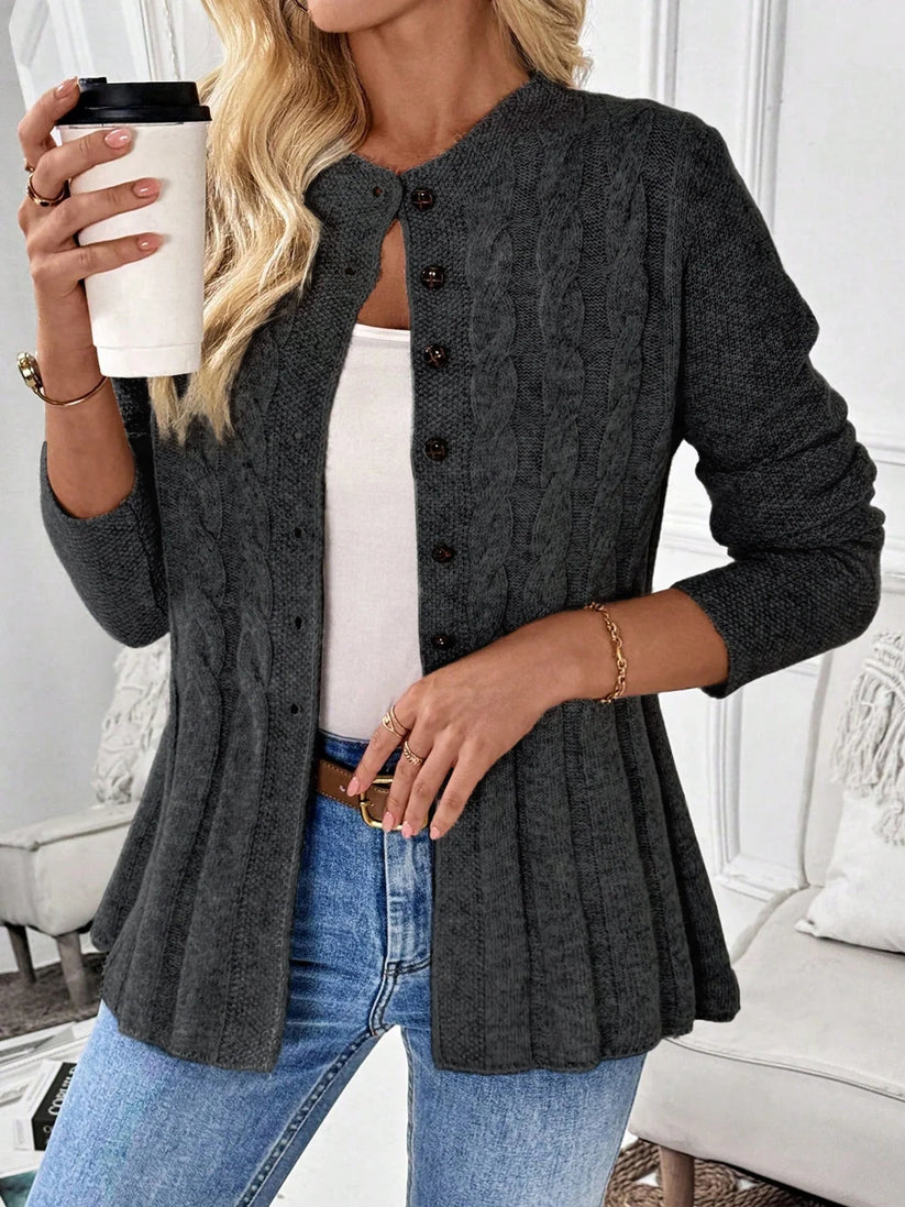 Women's Ribbed Button Cardigan