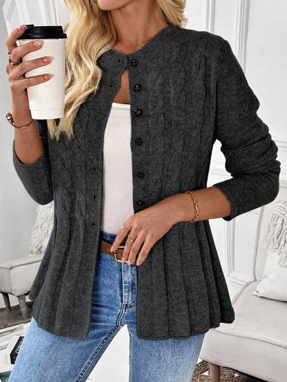 Women's Ribbed Button Cardigan