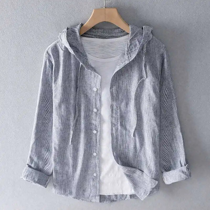 Men's Button-Front Hooded Shirt