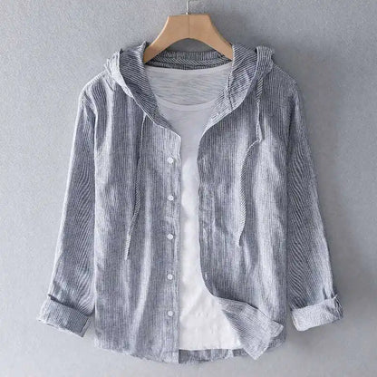 Men's Button-Front Hooded Shirt
