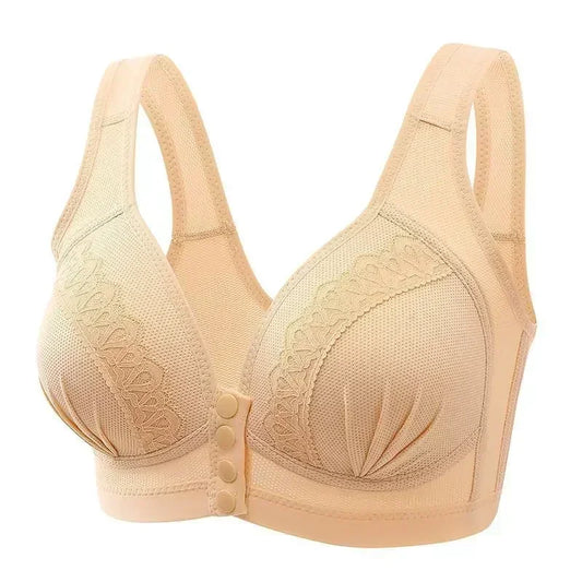Women's Front Closure Lace Trim Bra