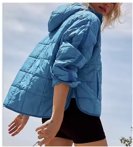 Women's Hooded Quilted Pullover Jacket