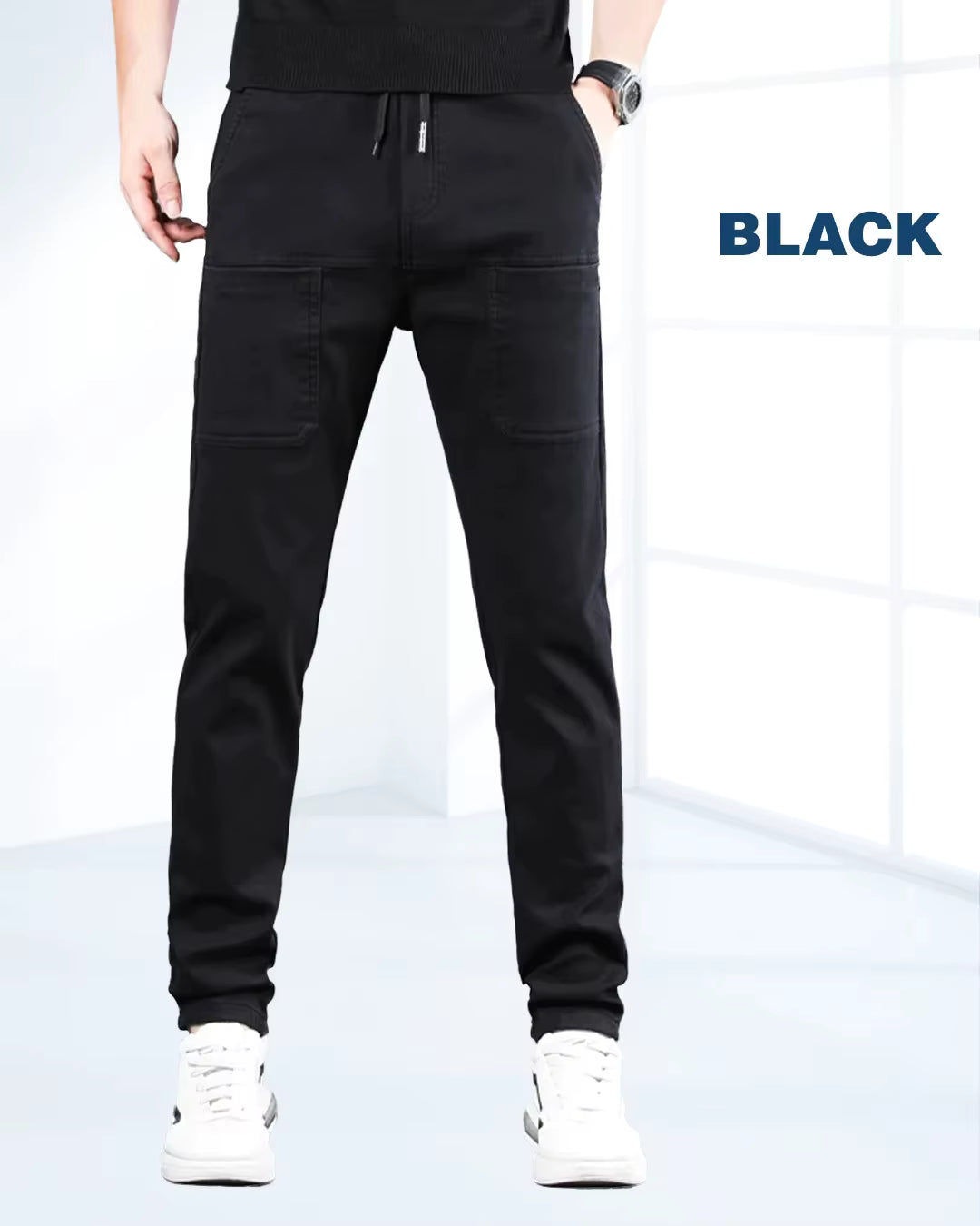 Men's Drawstring Multi-Pocket Cargo Pants