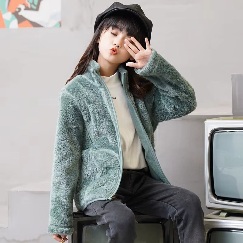Unisex Full-Zip Jacket with Stand Collar