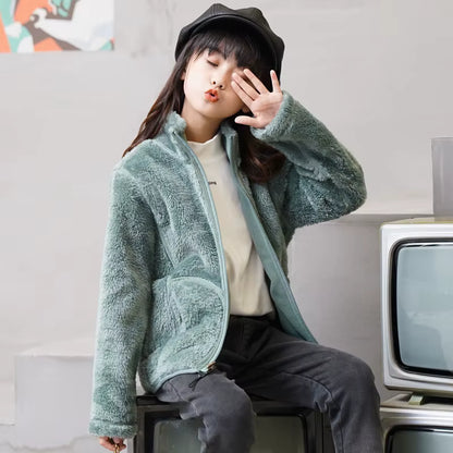 Unisex Full-Zip Jacket with Stand Collar