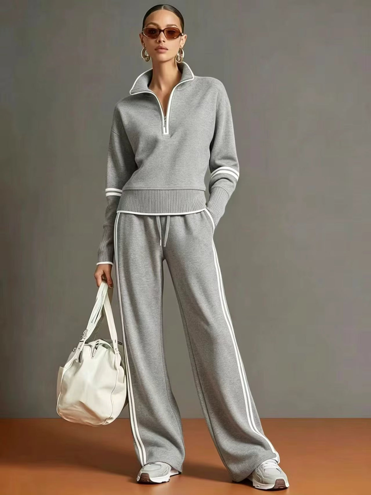 Women's Half-Zip Pants Set