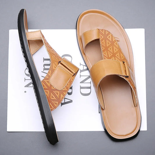 Patterned Toe-Ring Sandals