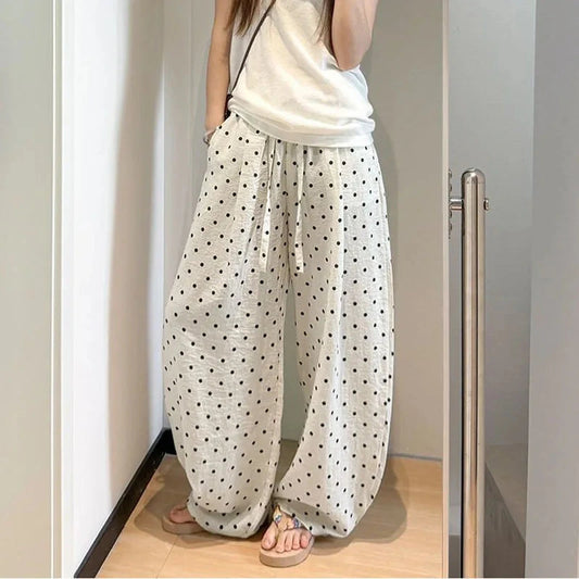 Women's Polka Dot Wide-Leg Pants