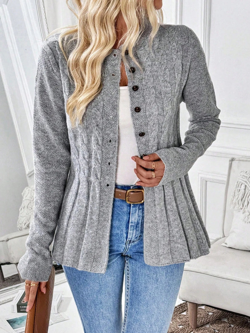 Women's Ribbed Button Cardigan