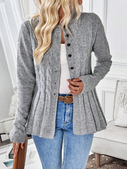 Women's Ribbed Button Cardigan