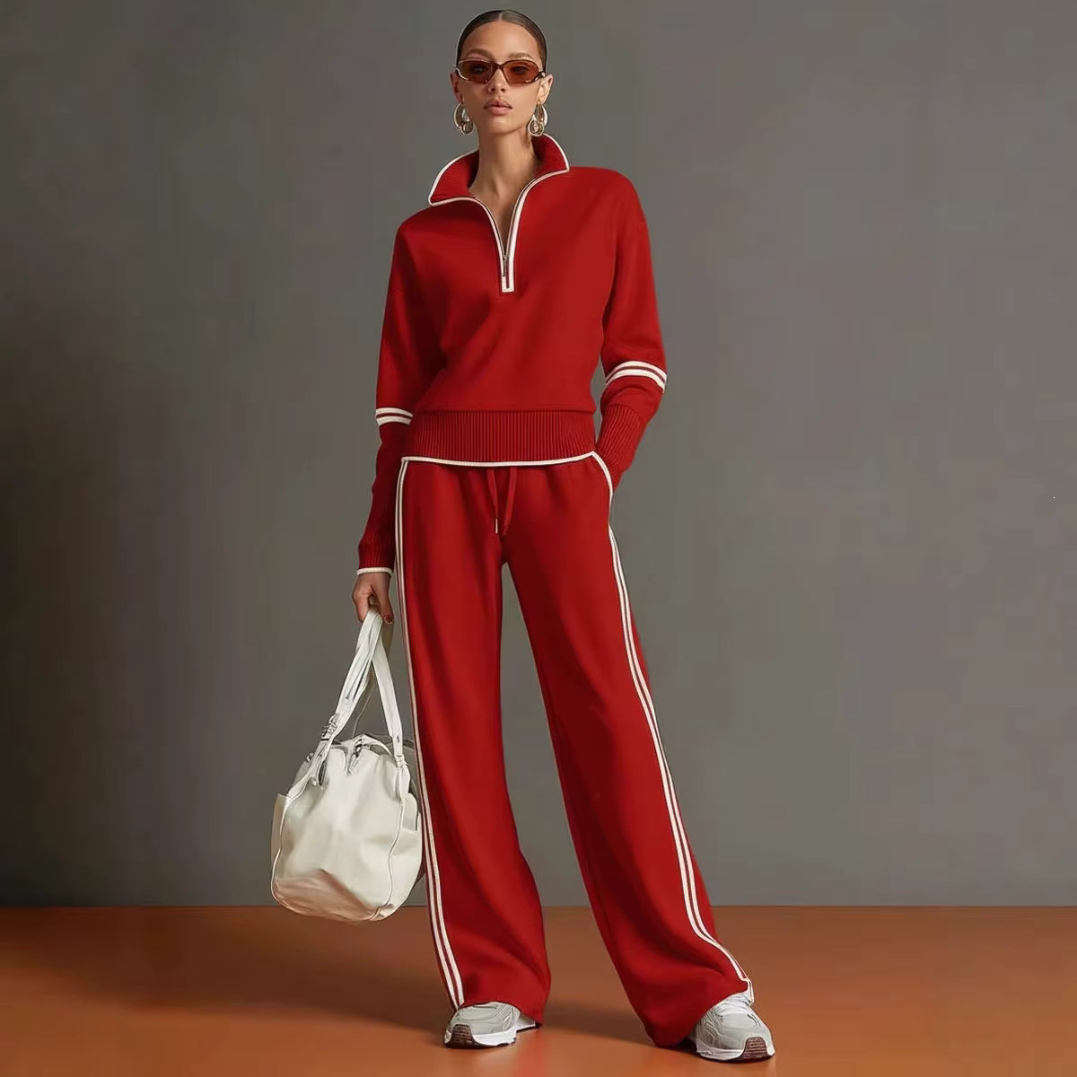 Women's Half-Zip Pants Set