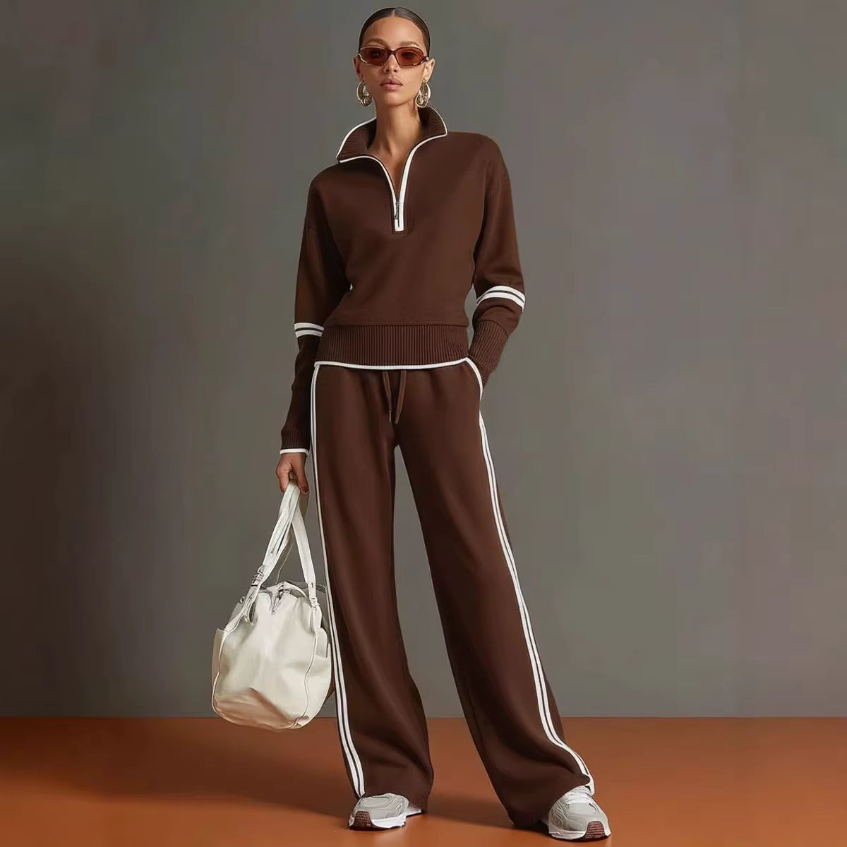 Women's Half-Zip Pants Set