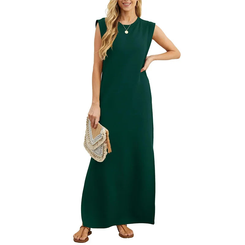 Women’s Sleeveless Maxi Dress With Pockets