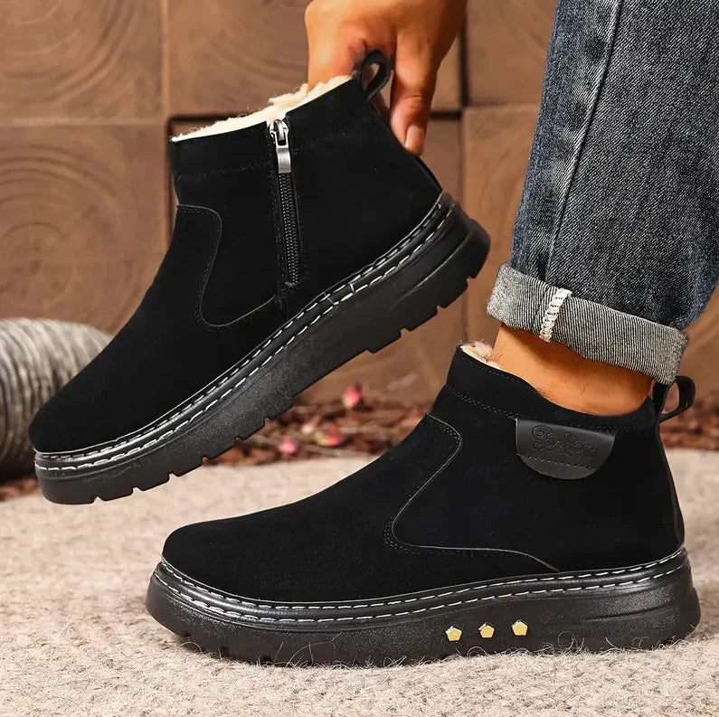 Men’s Fleece-Lined Zip Winter Comfort Boots