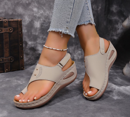 Women’s Toe-Loop Slingback Wedge Sandals