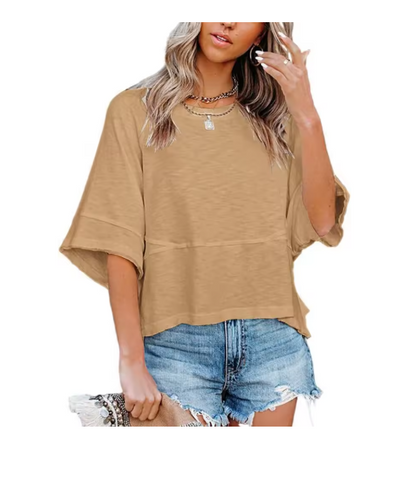 Women’s Oversized Bell Sleeve Casual Tee