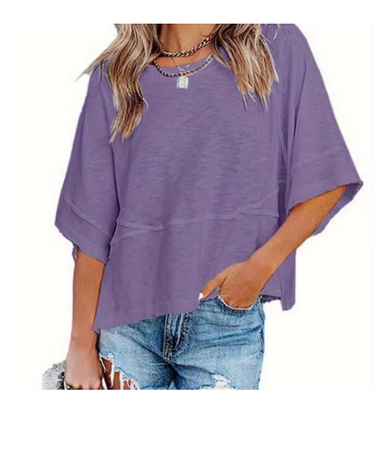 Women’s Oversized Bell Sleeve Casual Tee