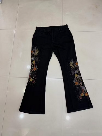 Women's Floral Embroidered Flare Jeans