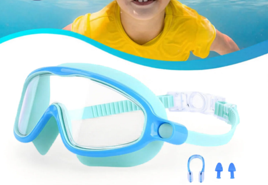 Clip-On Swim Goggles with Adjustable Strap