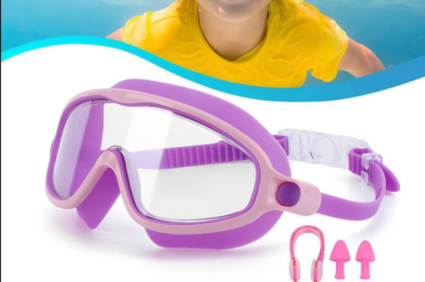 Clip-On Swim Goggles with Adjustable Strap