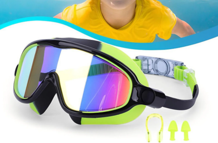 Clip-On Swim Goggles with Adjustable Strap