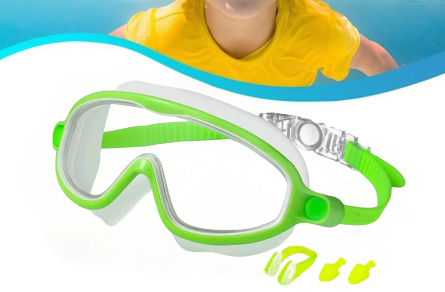Clip-On Swim Goggles with Adjustable Strap