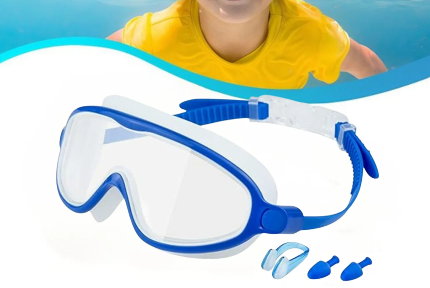 Clip-On Swim Goggles with Adjustable Strap
