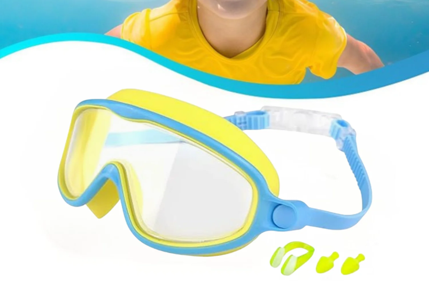 Clip-On Swim Goggles with Adjustable Strap