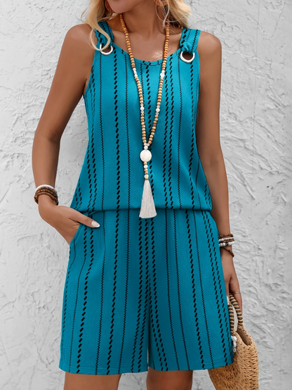 Women’s Sleeveless Two-Piece Shorts Set